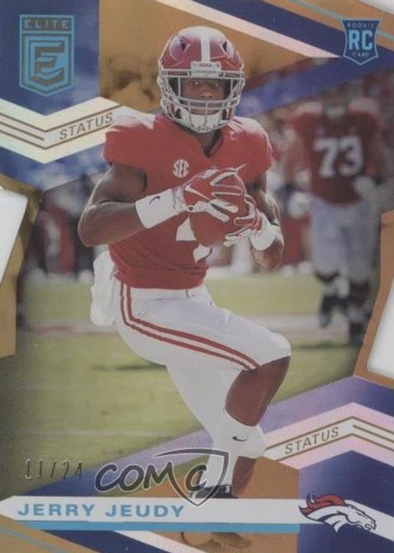 Jerry Jeudy 2020 Elite #103 Status Die-Cut /24 Rookie RAW