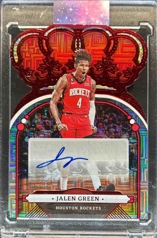 Jalen Green 2022 Crown Royale #CA-JGR Crown Autographs - Asia Red /18 RAW