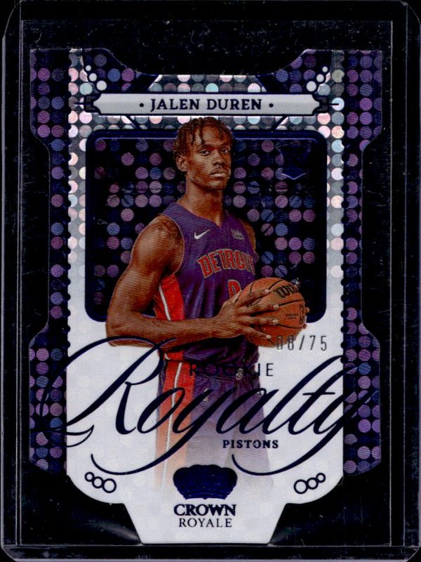 Jalen Duren 2022 Crown Royale #13 Rookie Royalty - Blue /75 RAW