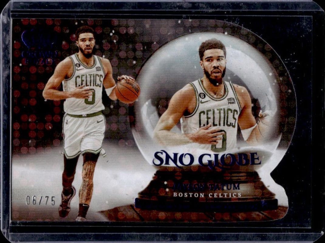 Jayson Tatum 2022 Crown Royale #1 Sno Globe - Blue /75 RAW