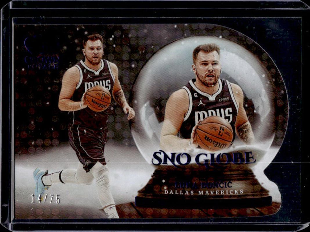 Luka Doncic 2022 Crown Royale #14 Sno Globe - Blue /75 RAW