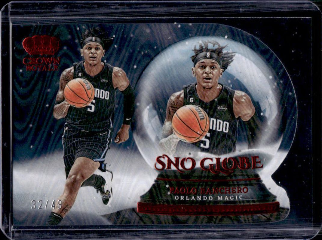 Paolo Banchero 2022 Crown Royale #15 Sno Globe - Red /49 Rookie RAW