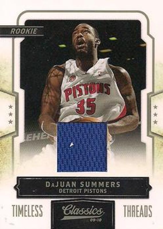 DaJuan Summers 2009 Classics #200 Timeless Threads /199 Rookie RAW