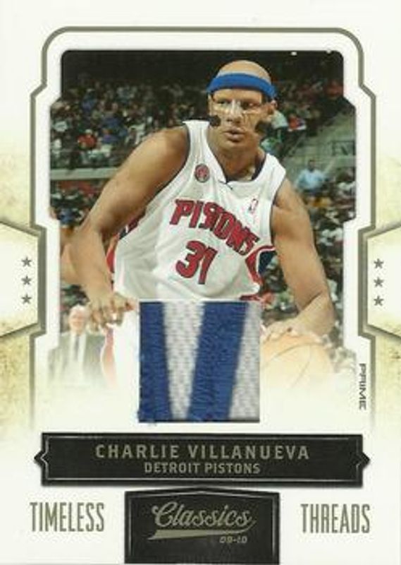 Charlie Villanueva 2009 Classics #44 Timeless Threads - Prime /25 RAW