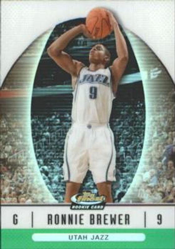 Ronnie Brewer 2006 Topps Finest #56 Green Refractor /199 Rookie RAW