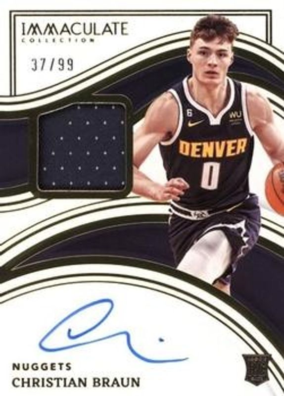 Christian Braun 2022 Immaculate #132 Base /99 Rookie RAW