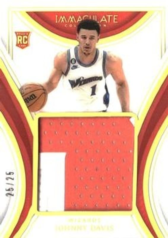 Johnny Davis 2022 Immaculate #MM-JWD Massive Memorabilia /25 Rookie RAW