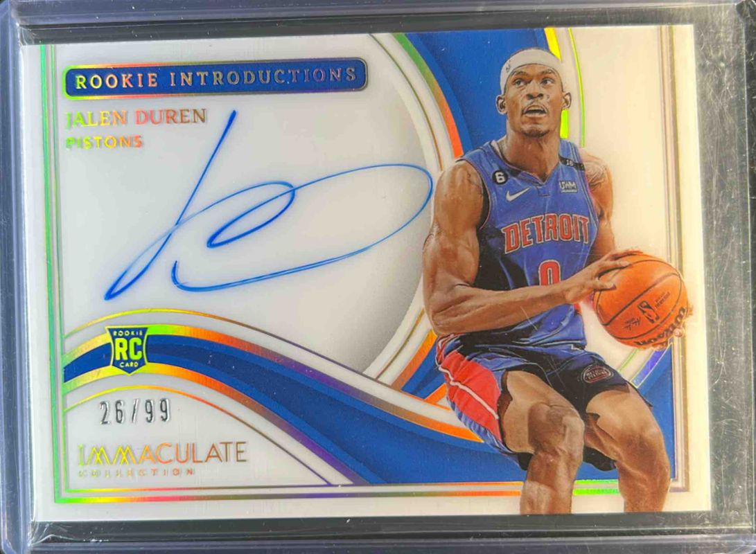 Jalen Duren 2022 Immaculate #IRI-JDU Immaculate Rookie Introductions /99 RAW