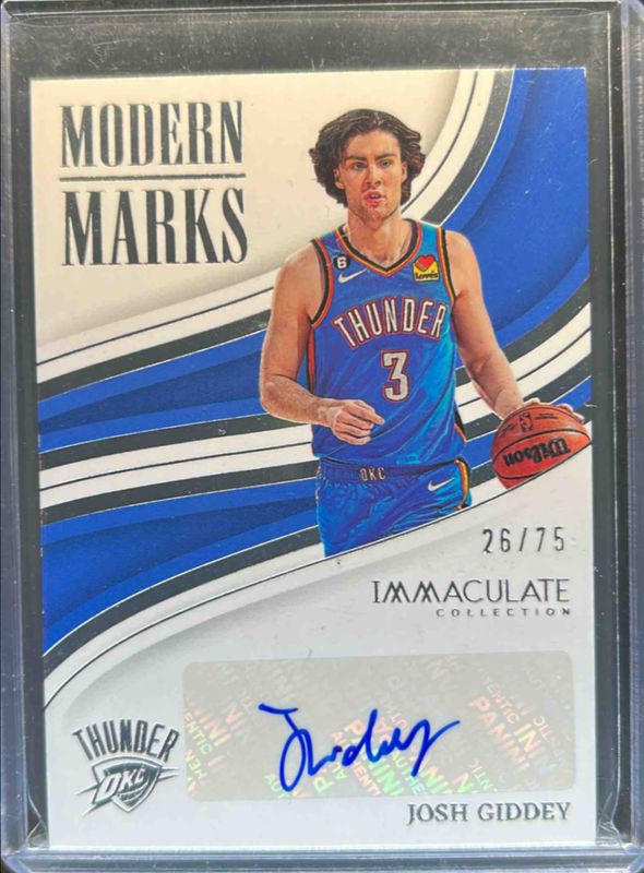 Josh Giddey 2022 Immaculate #IMO-JGD Modern Marks /99 RAW