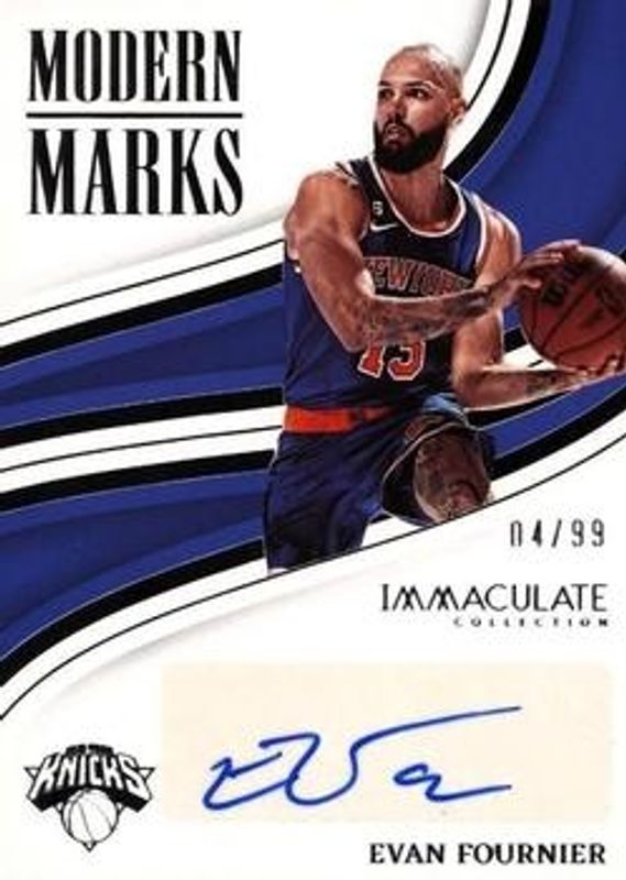 Evan Fournier 2022 Immaculate #IMO-EVF Modern Marks /99 RAW
