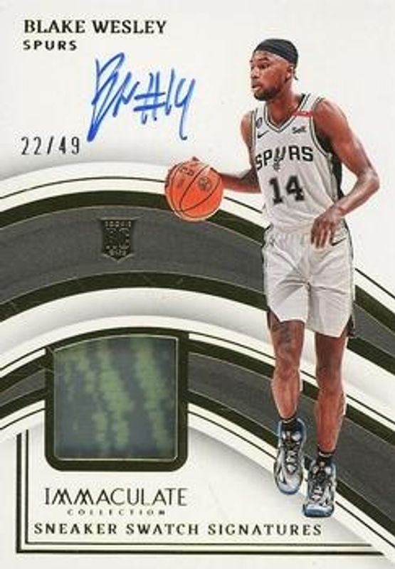 2022 Immaculate #SNS-BWS Sneaker Swatches Signatures /49