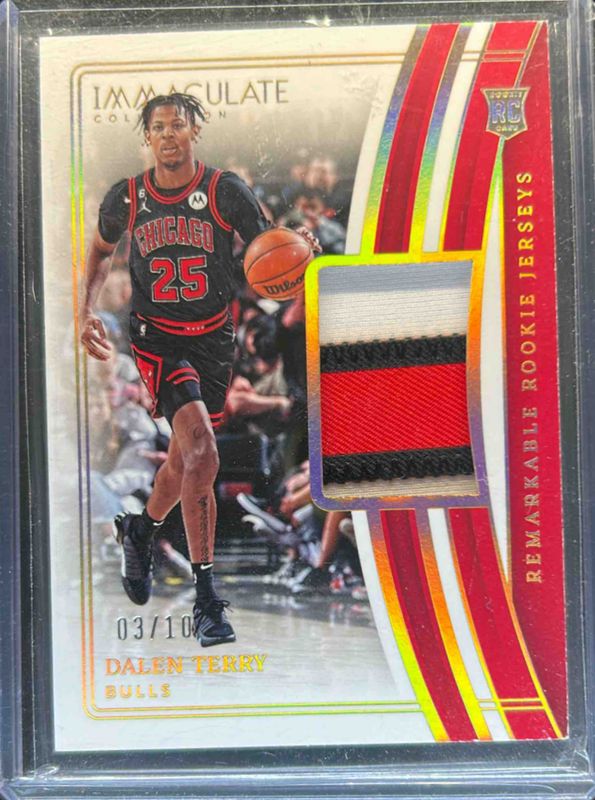 Dalen Terry 2022 Immaculate #RJ-TER Remarkable Rookie Jerseys - Gold /10 RAW