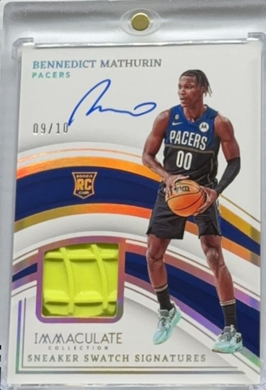 Bennedict Mathurin 2022 Immaculate #SNS-BMA Sneaker Swatches Signatures - Gold /10 Rookie RAW