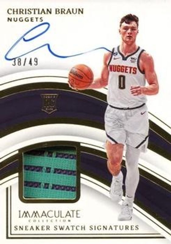 Christian Braun 2022 Immaculate #SNS-CBR Sneaker Swatches Signatures /49 Rookie RAW