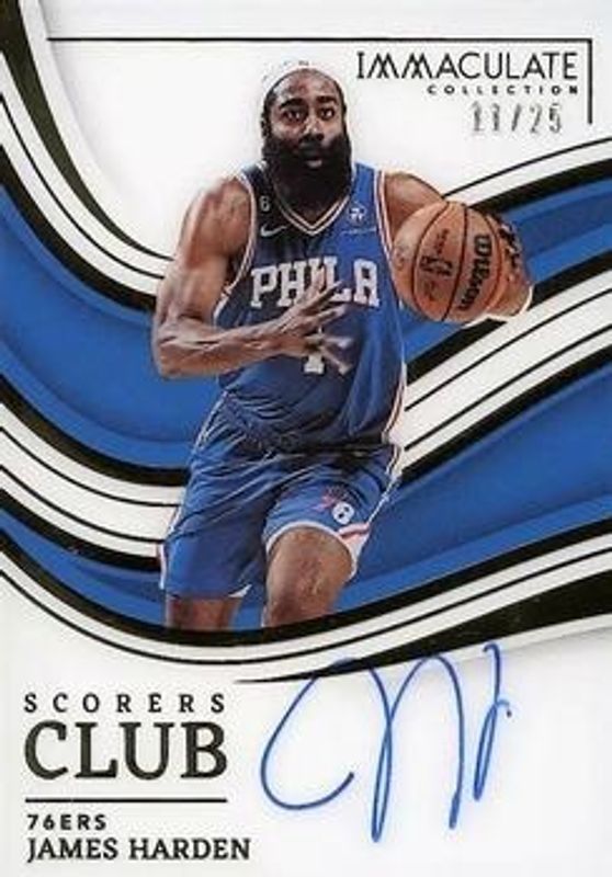 James Harden 2022 Immaculate #SCS-JHA Scorers Club Signatures /75 RAW
