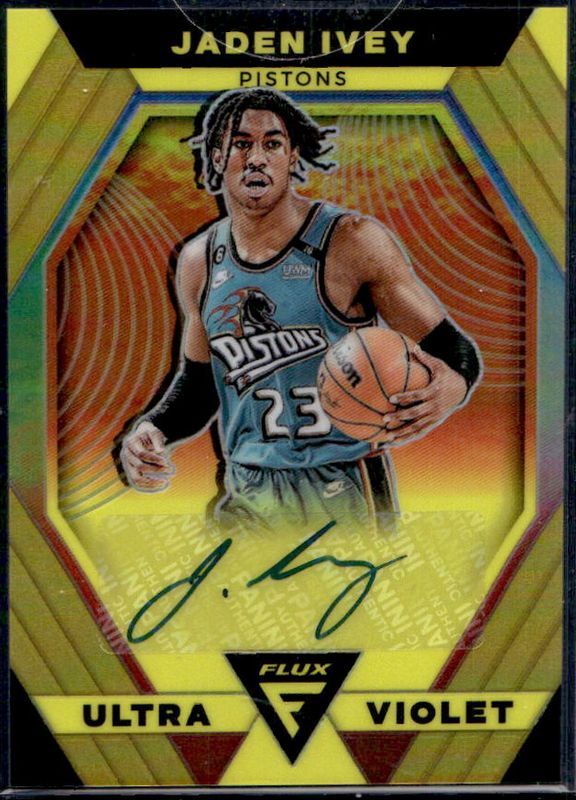 Jaden Ivey 2022 Flux #UVS-JIV Ultraviolet Signatures - Gold /10 Rookie RAW