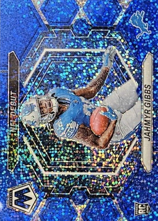 Jahmyr Gibbs 2023 Mosaic #ND-10 NFL Debut - Blue Sparkle /96