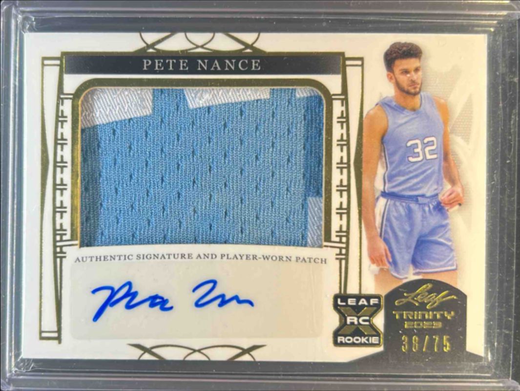 Pete Nance 2022 Leaf Trinity #PA-PN1 Patch Autographs - Gold /75 RAW