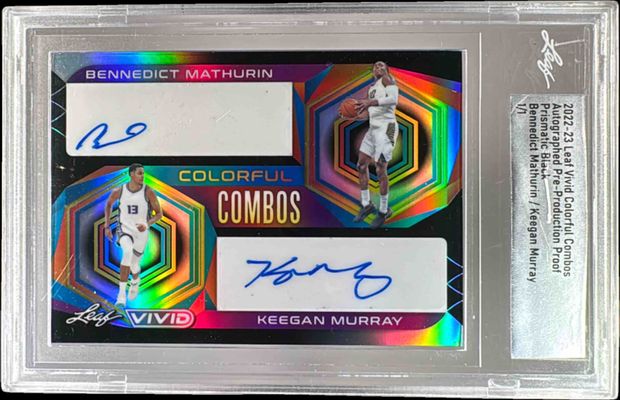 2022 Leaf Vivid #CC-7 Colorful Combos Dual Autographs Pre Production Proof Black Prismatic /1