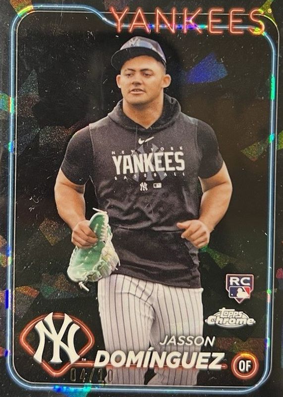 Jasson Dominguez 2024 Topps Chrome Sapphire Edition #60 Image Variation - Black /10 Rookie RAW