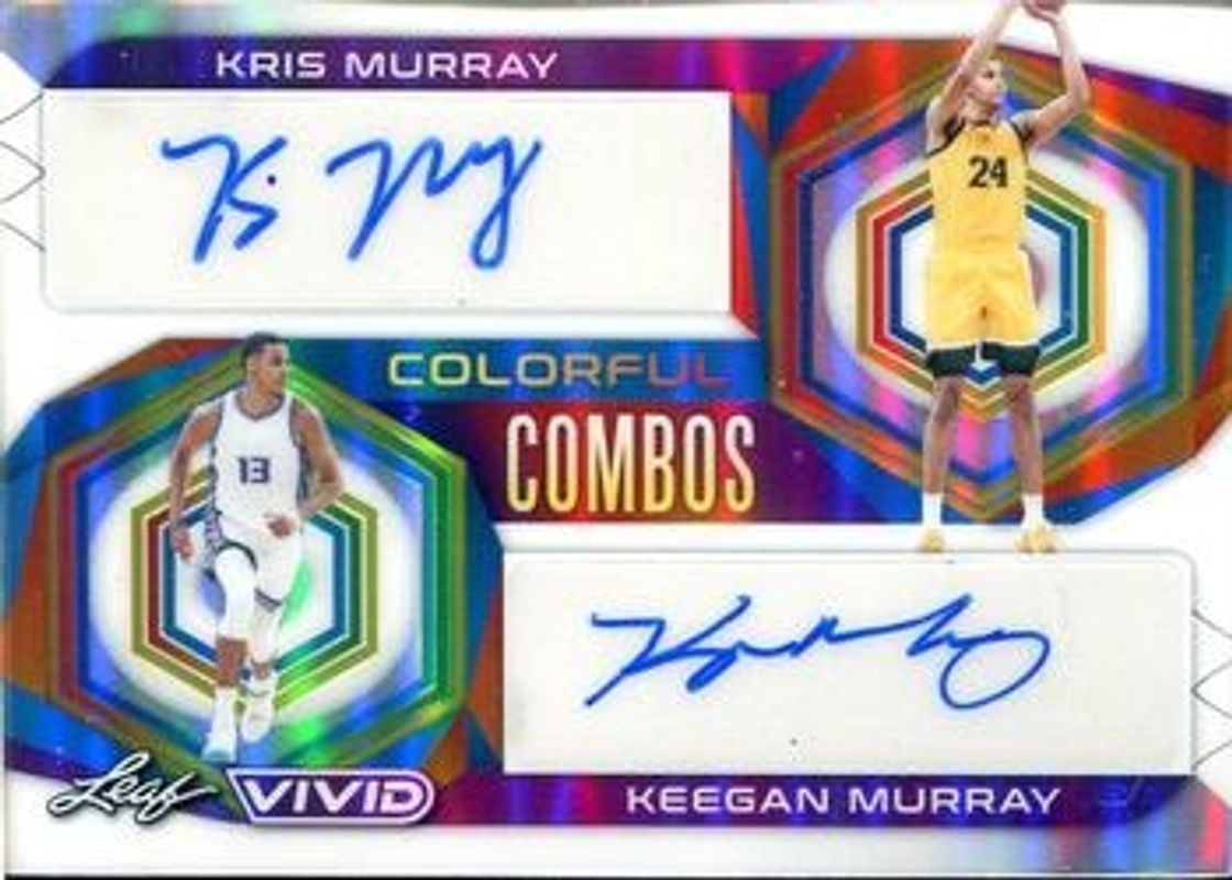 Keegan Murray / Kris Murray 2022 Leaf Vivid #CC-37 Colorful Combos Dual Autographs - White RAW