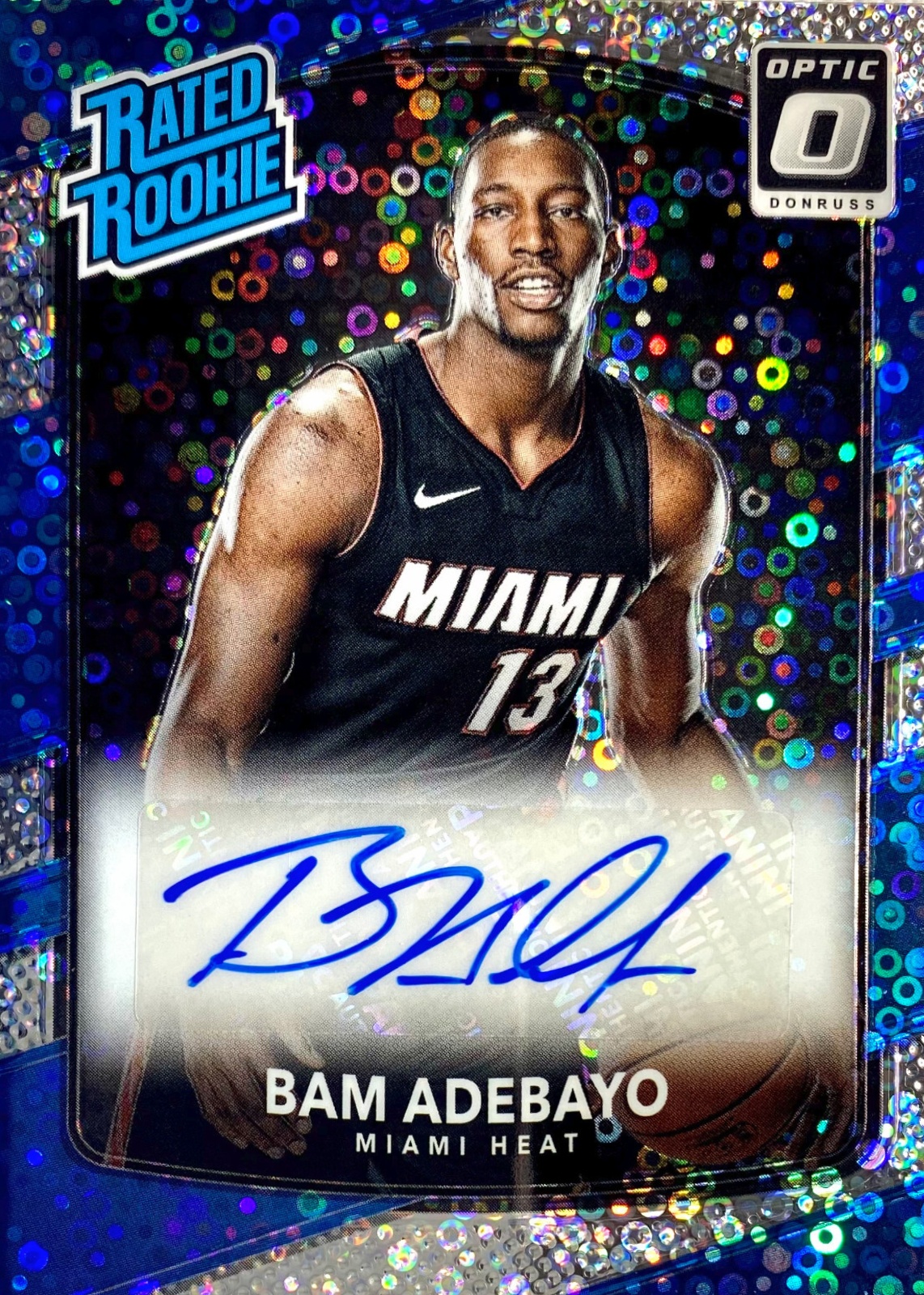 Bam Adebayo 2017 Optic #187 Rated Rookie Signatures - Fast Break