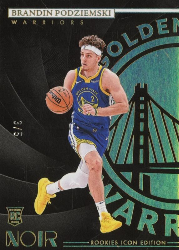 Brandin Podziemski 2023 Noir #184 Rookies Icon Edition - Holo Gold /5 RAW