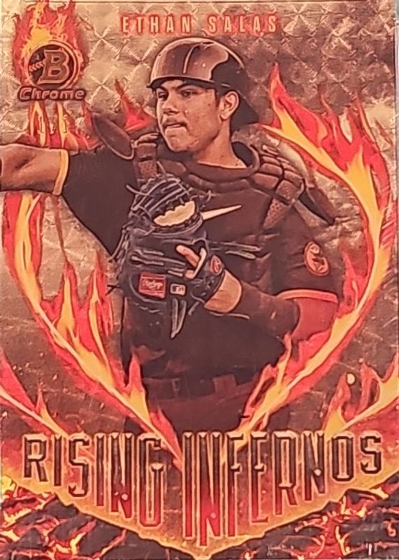 Ethan Salas 2024 Bowman #RI-12 Rising Infernos - Superfractor /1 RAW