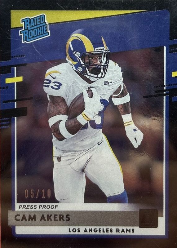 Cam Akers 2020 Donruss #325 Press Proof Black /10 Rookie RAW