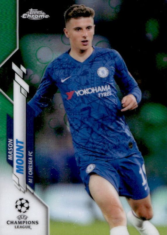 Mason Mount 2019 Topps Chrome UEFA Champions League #30 Green Bubbles Refractor Rookie PSA 10