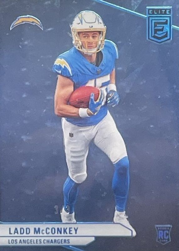 Ladd McConkey 2024 Elite #126 Platinum FOTL /3 Rookie RAW