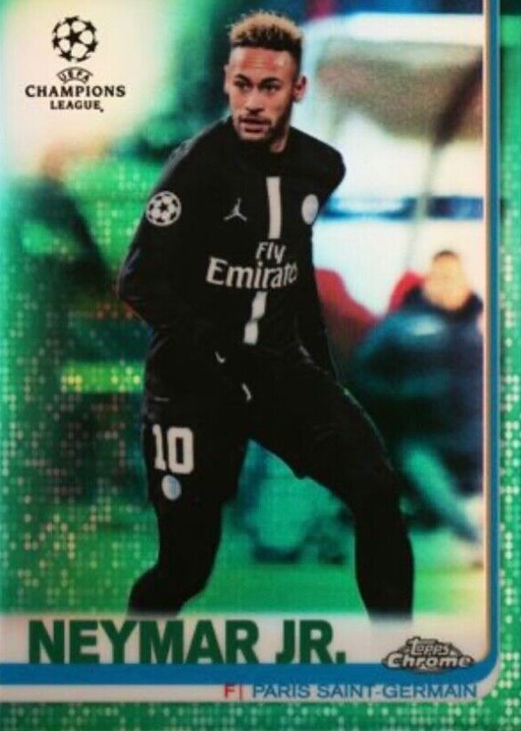 Neymar Jr. 2018 Topps Chrome UEFA Champions League #50 Green Refractor /99 PSA 8