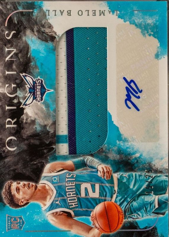 LaMelo Ball 2020 Origins #RJA-BAL Rookie Jersey Autographs - Turquoise /25 PSA 10