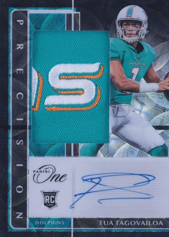 Tua Tagovailoa 2020 One #302 Precision Rookie Patch Autographs - Black /10 SGC 9