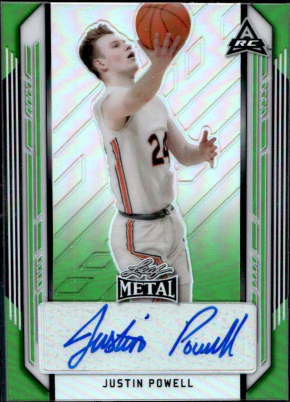 Justin Powell 2021 Leaf Metal #BA-JP1 Green Rainbow /10 RAW