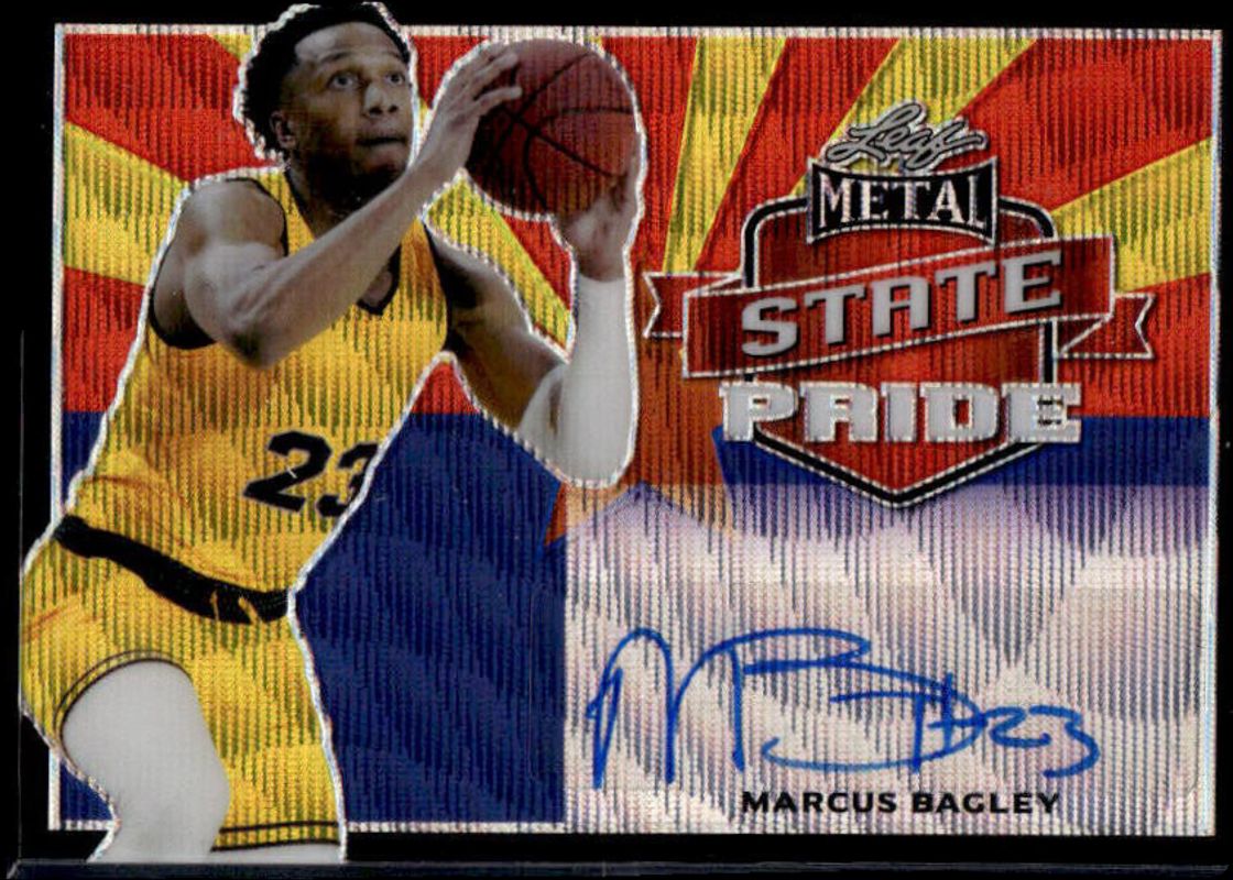 Marcus Bagley 2021 Leaf Metal #SP-MB1 State Pride Autographs - Black Wave /10 RAW