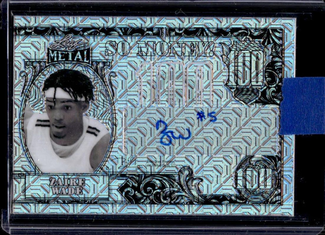 Zaire Wade 2021 Leaf Metal #SM-ZW1 So Money Autographs - Silver Mojo RAW