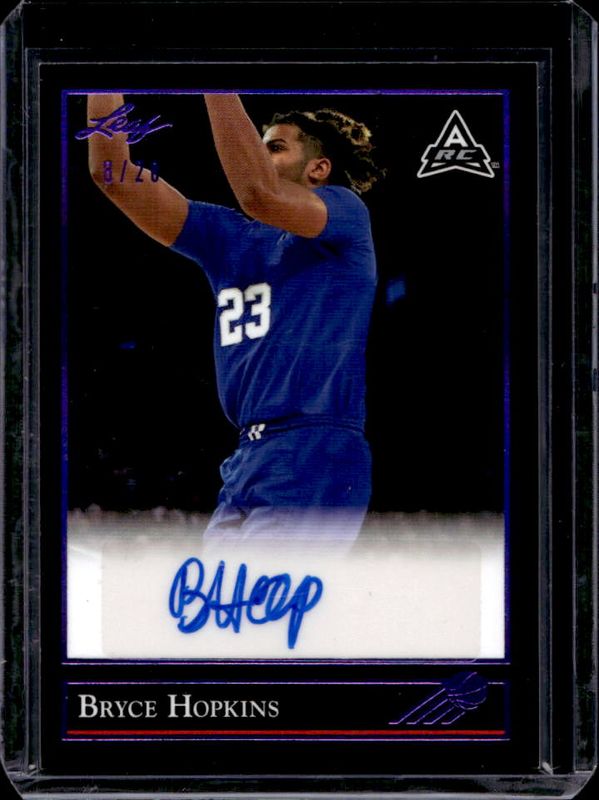 Bryce Hopkins 2021 Leaf Memories #BG-BH1 1992 Base Autographs Purple /20 RAW