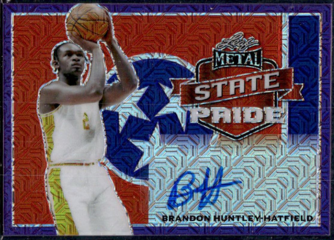 Brandon Huntley-Hatfield 2021 Leaf Metal #SP-BHH State Pride Autographs - Purple Mojo /15 RAW
