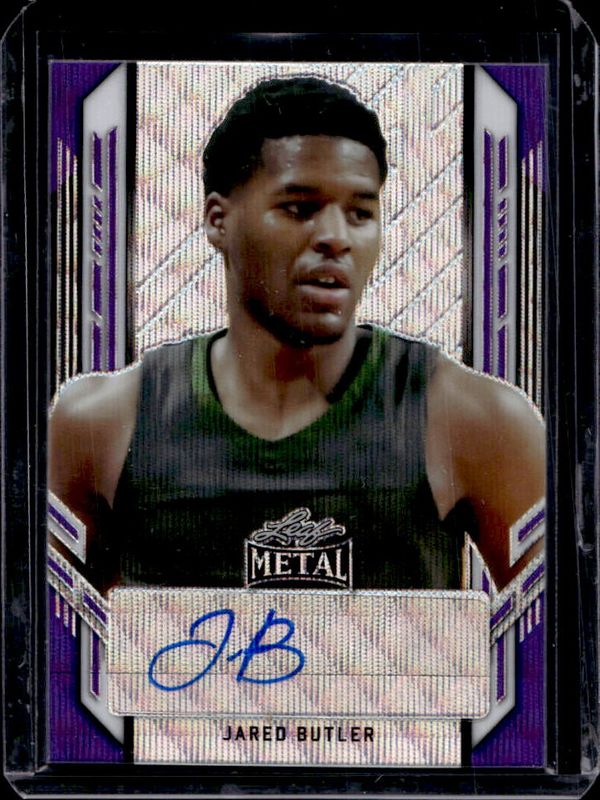 Jared Butler 2021 Leaf Metal #PA-JB1 Portrait Autographs - Purple Wave /25 Rookie RAW