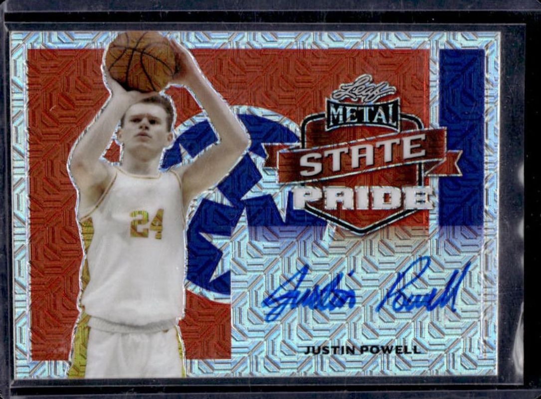 Justin Powell 2021 Leaf Metal #SP-JP1 State Pride Autographs - Silver Mojo RAW