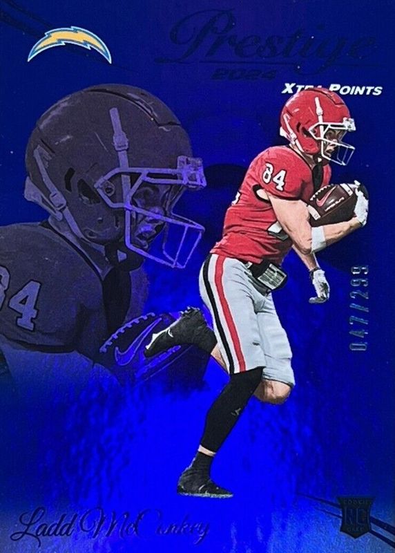 Ladd McConkey 2024 Prestige #331 Blue Premium Xtra Points /299 Rookie RAW