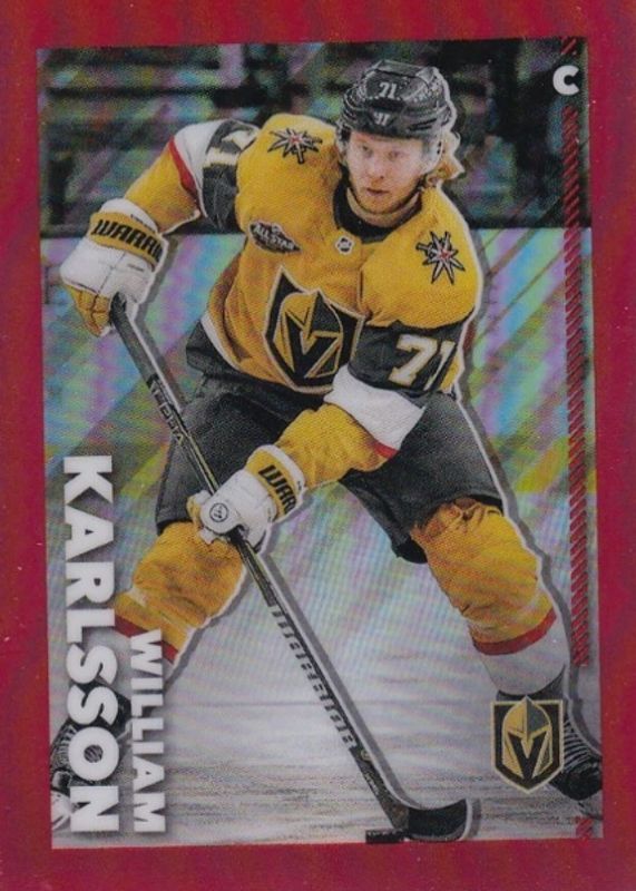 2022 Topps Chrome NHL Sticker Collection #504 Red Refractor /5