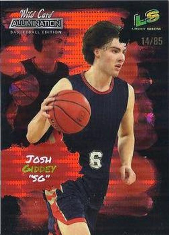 Josh Giddey 2021 Wild Card Alumination #LS-16 Light Show Red Chase Red Holo Lux /85 Rookie RAW