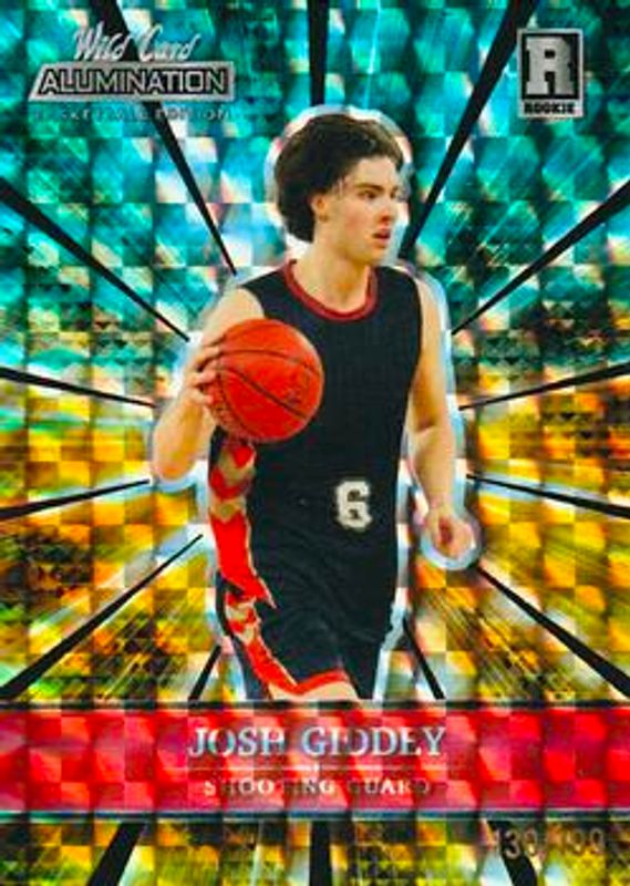 Josh Giddey 2021 Wild Card Alumination #ABC-44 Holo Lux Teal Yellow Mosaic Paper /199 Rookie RAW