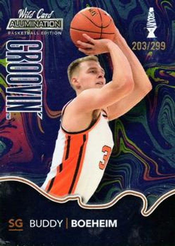 Buddy Boeheim 2021 Wild Card Alumination #BG-6 Blue Groovin' Blue /299 RAW