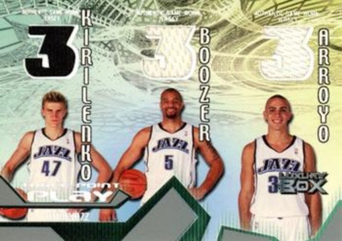 Andrei Kirilenko / Carlos Arroyo / Carlos Boozer 2004 Topps Luxury Box #TPP-KBA Three Point Play Relics /450 RAW