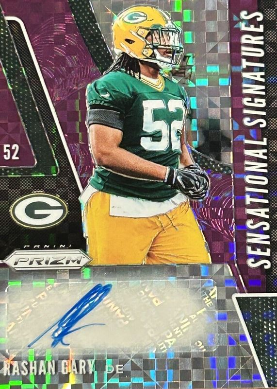 Rashan Gary 2019 Prizm #SE-RAG Sensational Signatures - Purple Power (/49) Rookie RAW