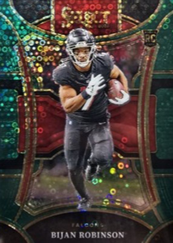 Bijan Robinson 2023 Select #180 Premier Level Green Disco /5 Rookie RAW