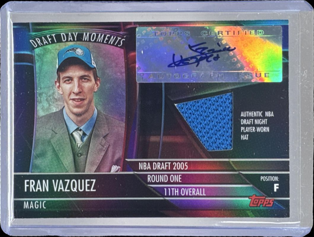 2005 Topps Big Game #DDA-FV Draft Day Moments Relics Autographs Hats /129